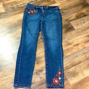 d.jeans with floral print, size 4